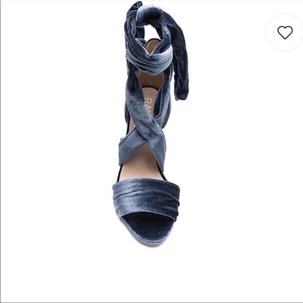 Raye Mia Velvet Blue Strappy Lace Up Heels - Picture 10 of 13